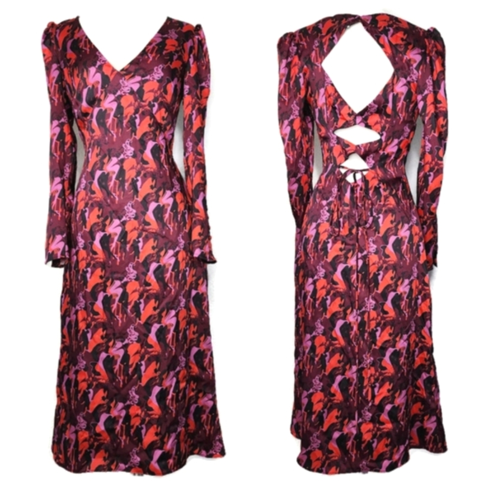 Staud Cut-Out Back Dress in Plum Sirens Size 4